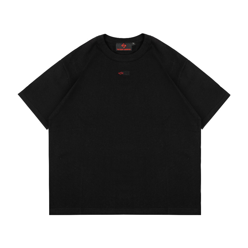 AccentAmbios Fitted Tee Unisex 16s Blank Black Cotton 16s