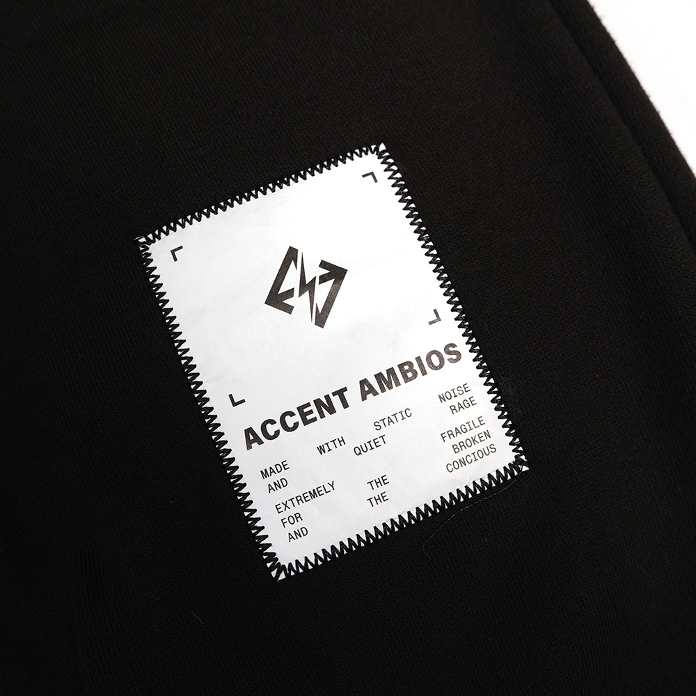 AccentAmbios Created Black Contrast Stitch Crewneck 330 Gsm