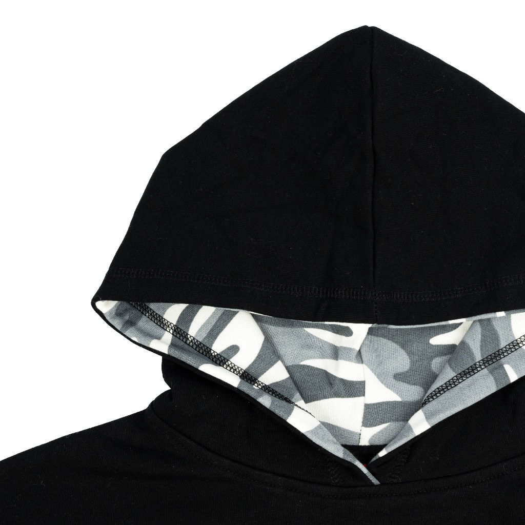 AccentAmbios Hoodie Boxy Unisex Griddle Army Black Fleece 330 GSM