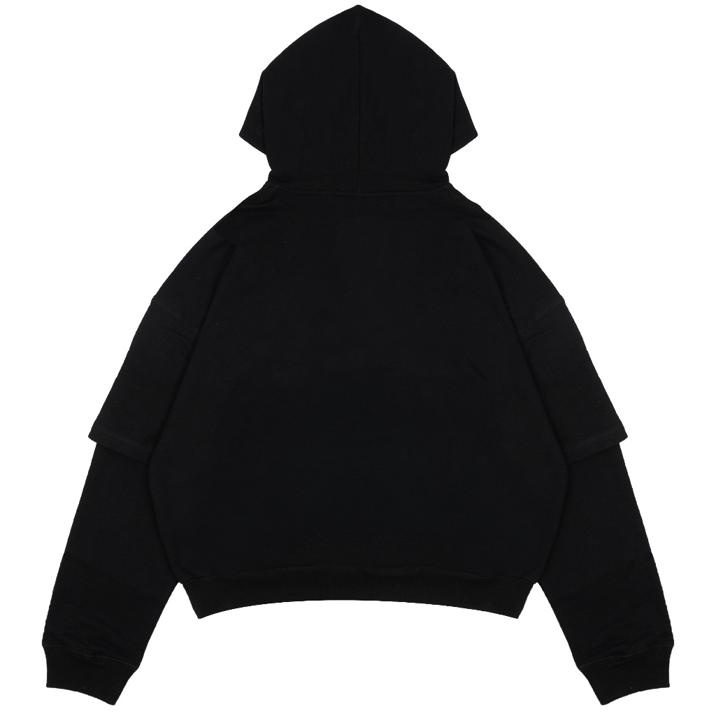 AccentAmbios Hoodie Boxy Unisex Griddle Army Black Fleece 330 GSM