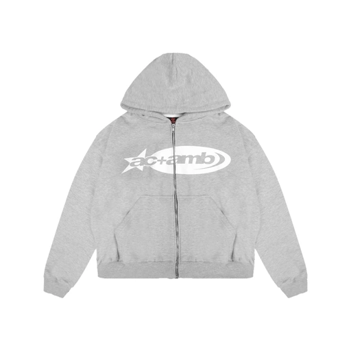 AccentAmbios Asterisk Misty Grey Boxy Hoodie 330 Gsm