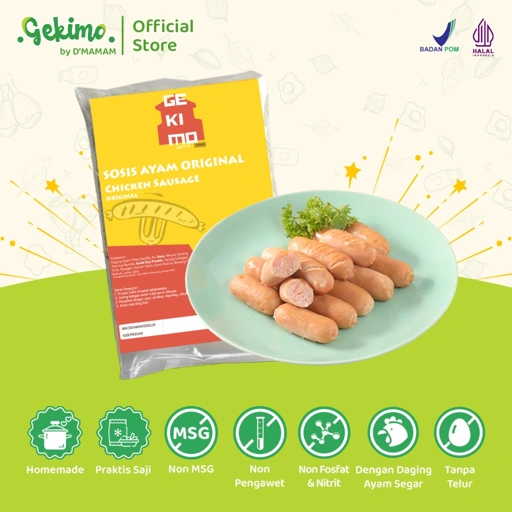 Image of D'MAMAM Chicken Sausage Original 200g MPASI Homemade SNI BPOM HALAL Tanpa Telur