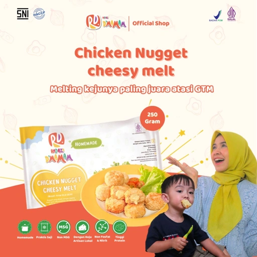 Image of D'MAMAM Chicken Nugget Cheesy Melt 250g MPASI Homemade HACCP BPOM HALAL