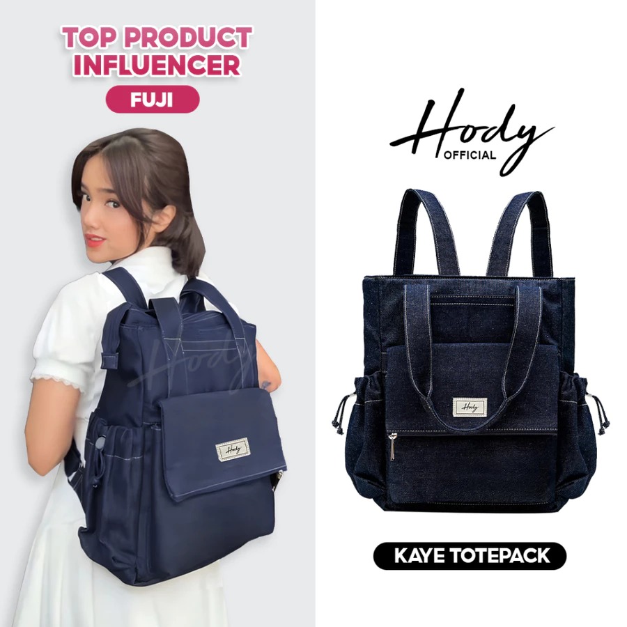 Hody - Tas Ransel Wanita Backpack Korean Style Tas Wanita Ransel Sekolah 2 In 1 Terbaru Totebag Backpack 2026 - Kaye Totepack