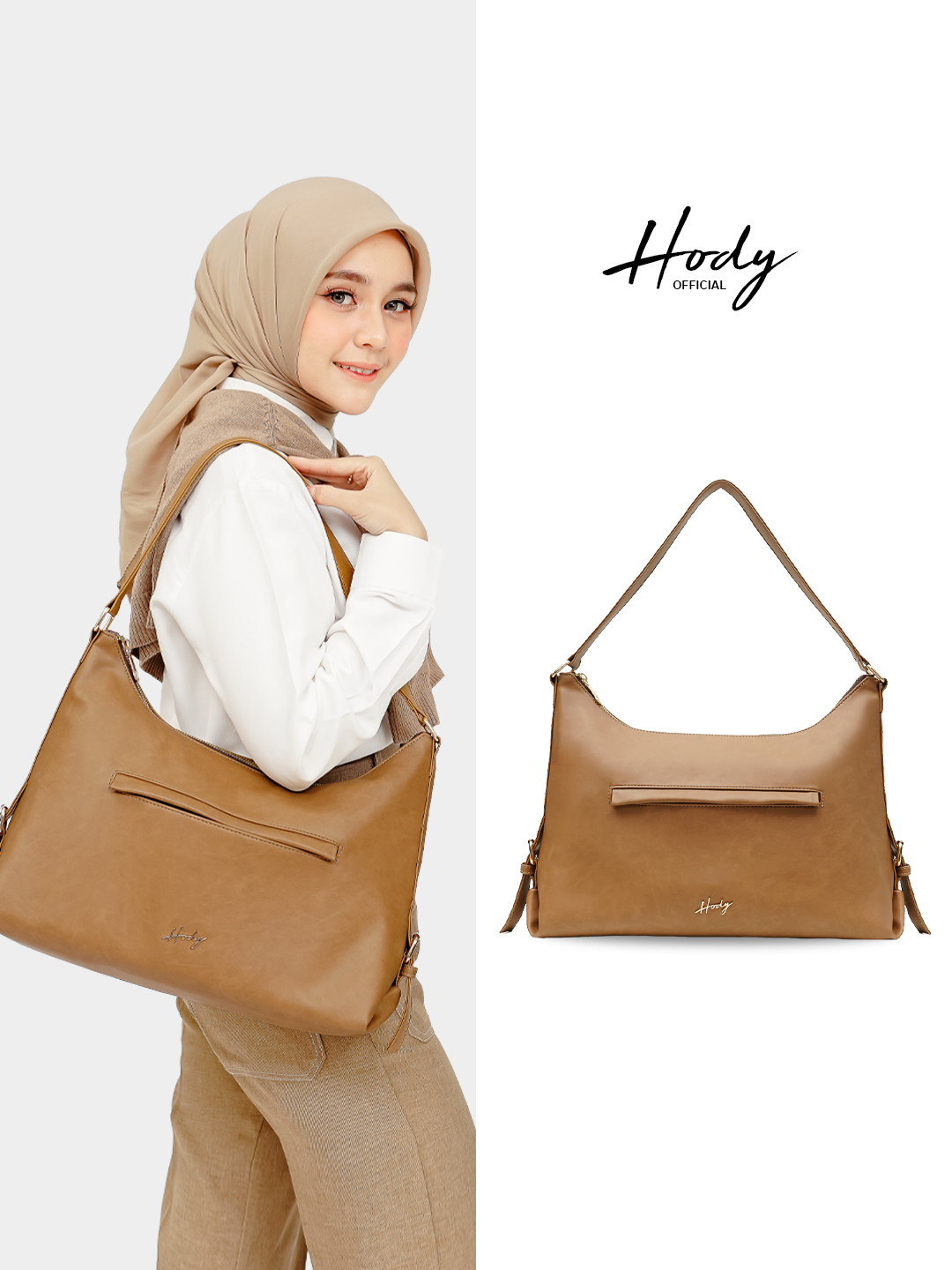 [Exclusive Launching] Hody - Tas Totebag Wanita Shoulder Bag Wanita Kulit Sintetis Premium Muat Laptop - Alora Bag
