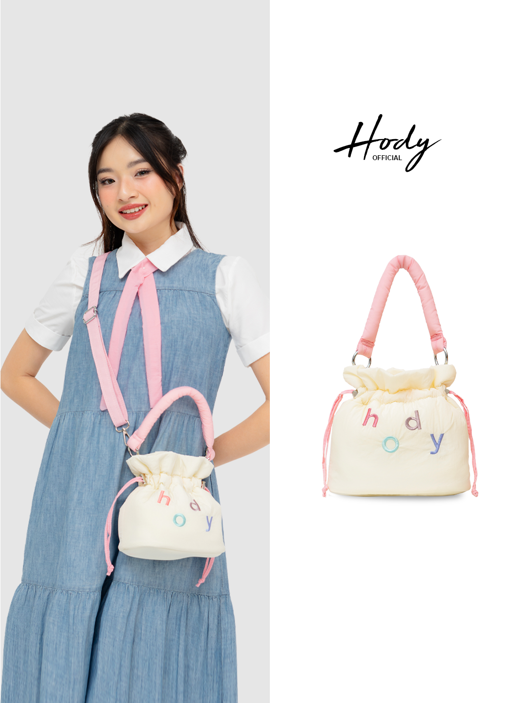Hody - Tas Selempang Wanita Terbaru Handbag Bucket Bag Mini Tas Serut Sling Bag - BLISSIE BAG