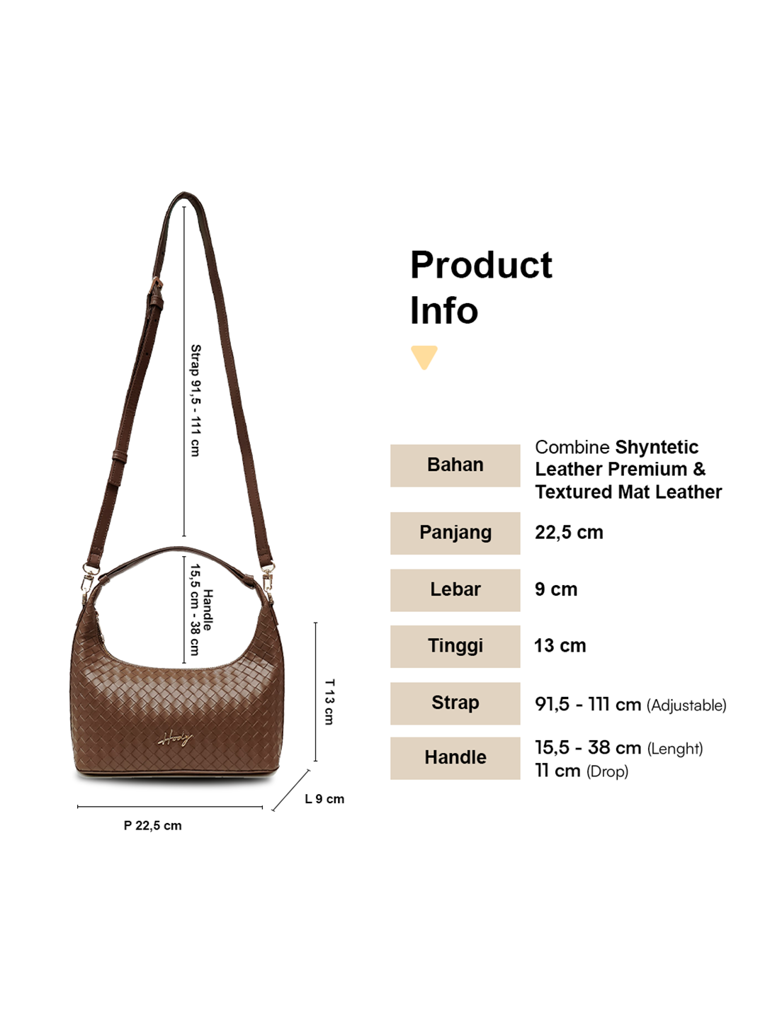 [Exclusive Launching] Hody - Tas Selempang Wanita Shoulder Bag Elegan Kulit Sintetis Anyaman Woven Bag Terbaru - Rosella Bag  4.8  118 penilaian