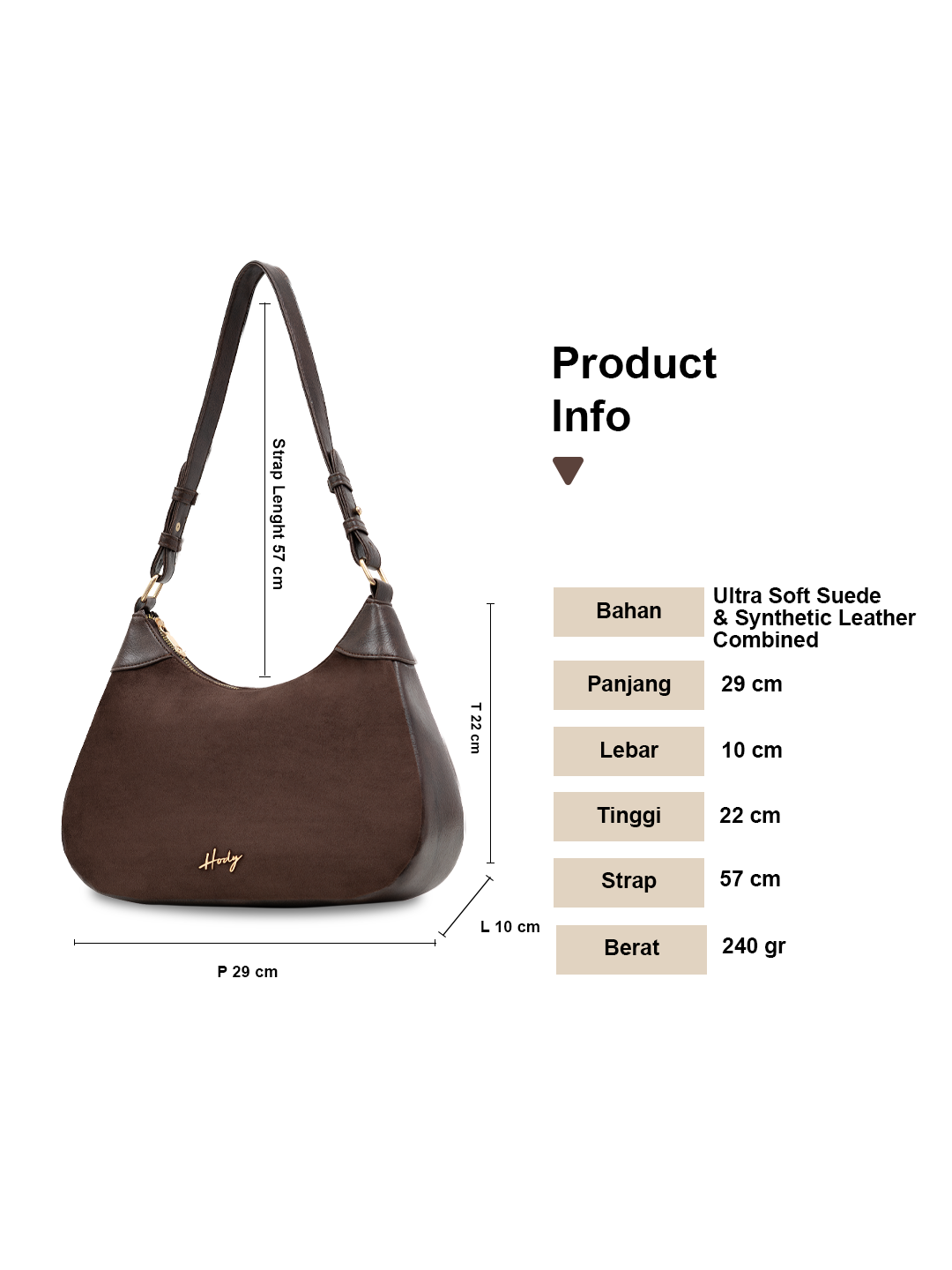 Hody - Tas Wanita Totebag Terbaru Suede Shoulder Bag Tas Bahu Wanita Kerja Kantor - AUREN BAG