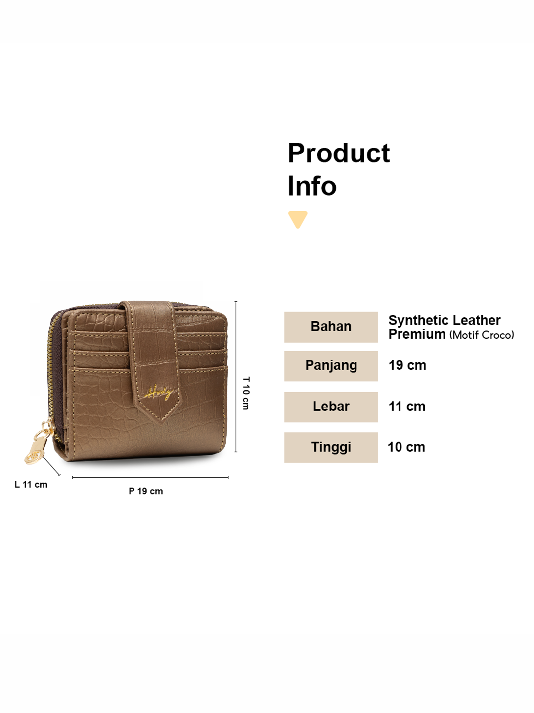 Hody - Dompet Wanita Dompet Lipat Wanita Tas Wanita Kartu Dompet Mini Cewek Card Holder Kecil Kekinian Kulit Croco - SACHIE CROCO WALLET