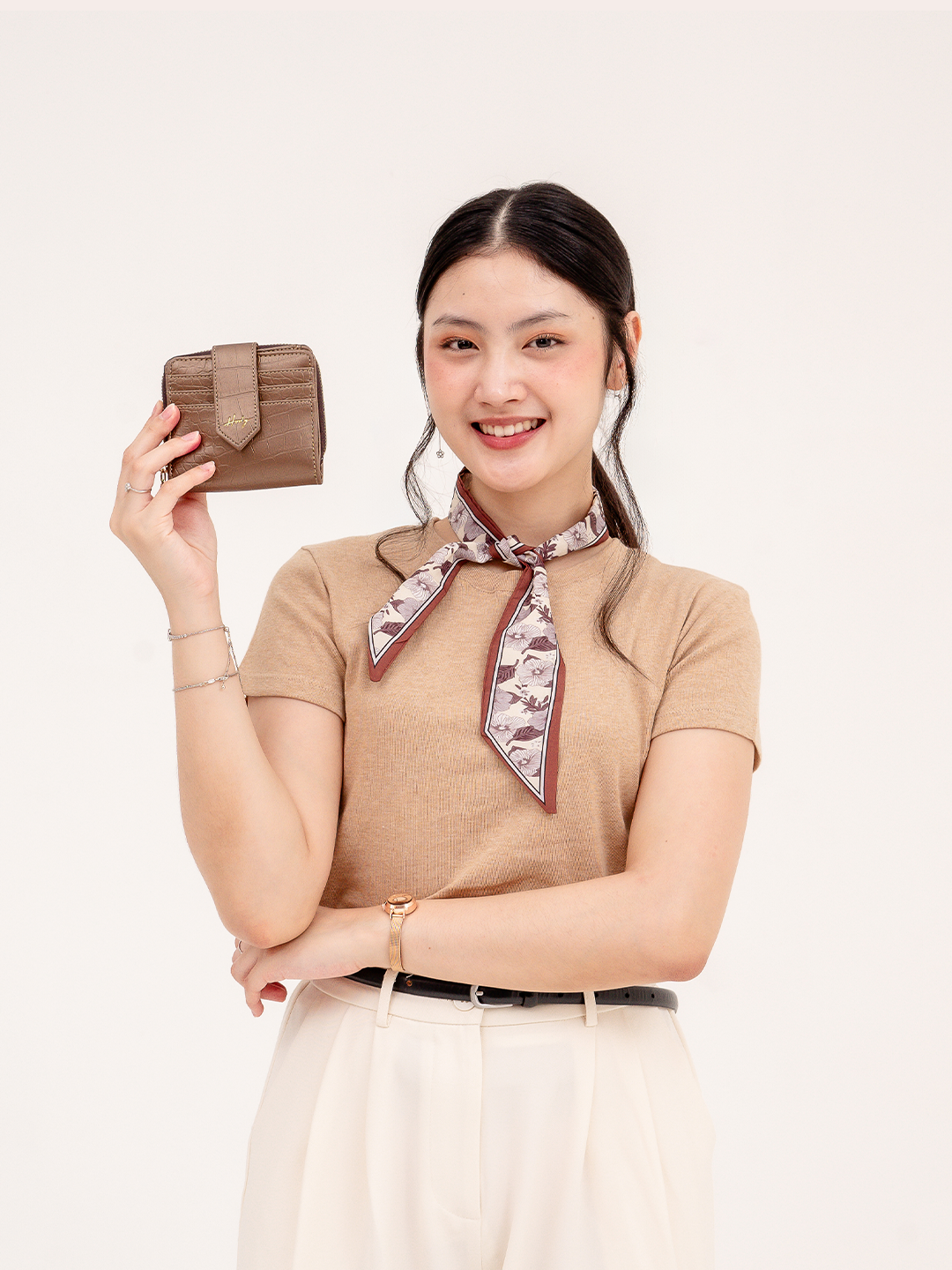 Hody - Dompet Wanita Dompet Lipat Wanita Tas Wanita Kartu Dompet Mini Cewek Card Holder Kecil Kekinian Kulit Croco - SACHIE CROCO WALLET