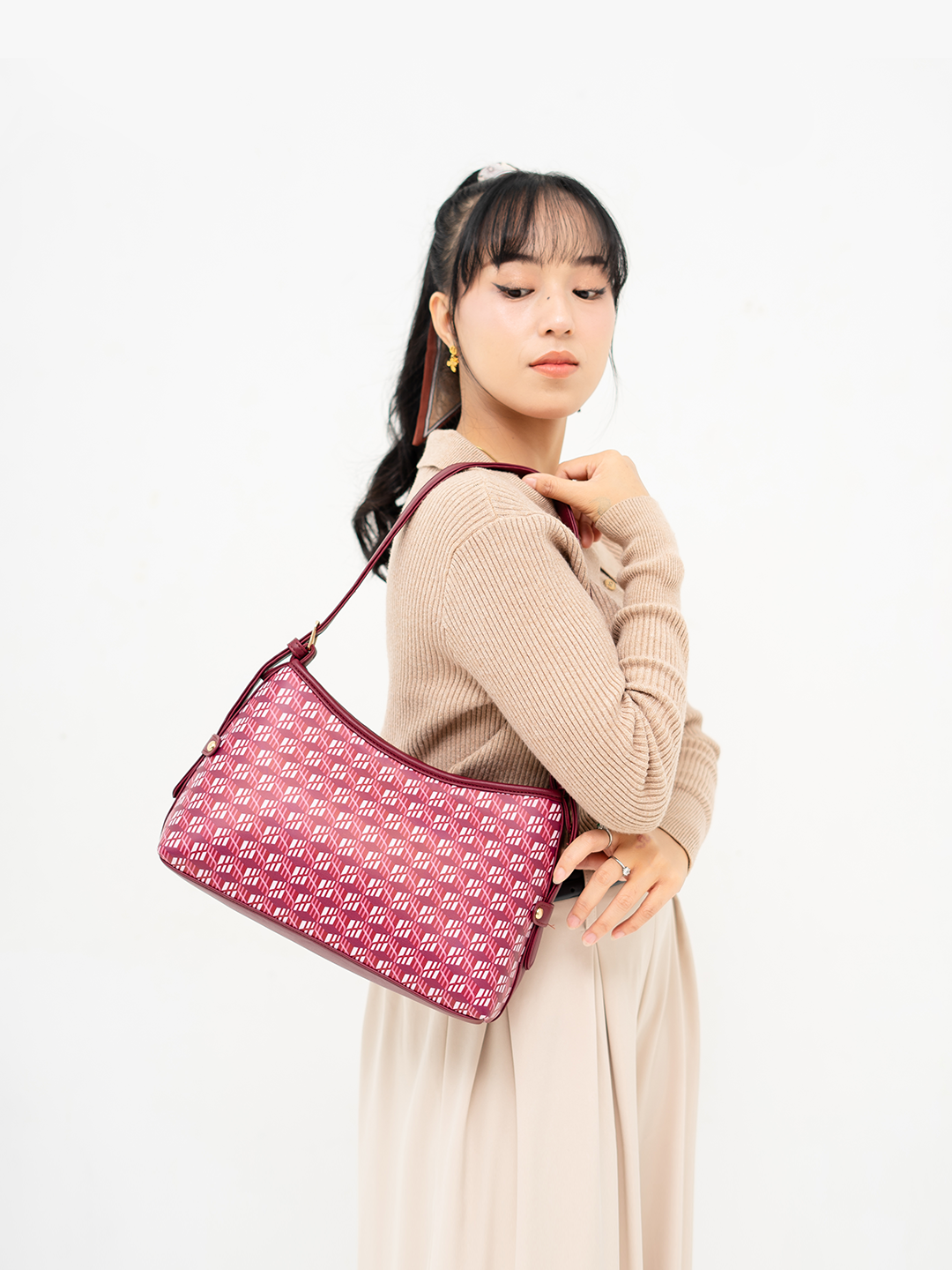 Hody - Tas Wanita Bahu Kerja Kuliah Tas Bahu Terbaru Pattern Shoulder Bag Wanita - SELIA BAG