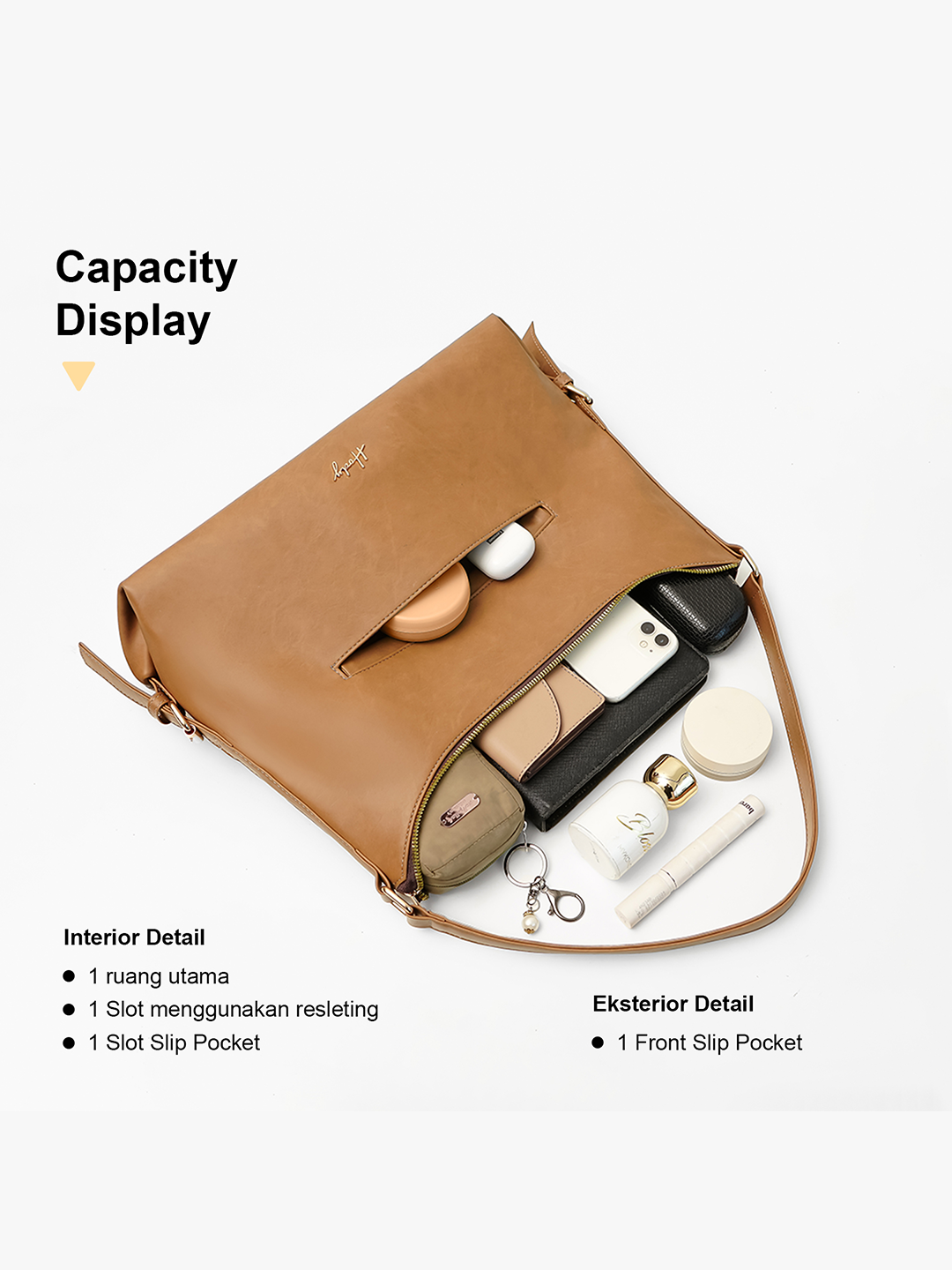 [Exclusive Launching] Hody - Tas Totebag Wanita Shoulder Bag Wanita Kulit Sintetis Premium Muat Laptop - Alora Bag