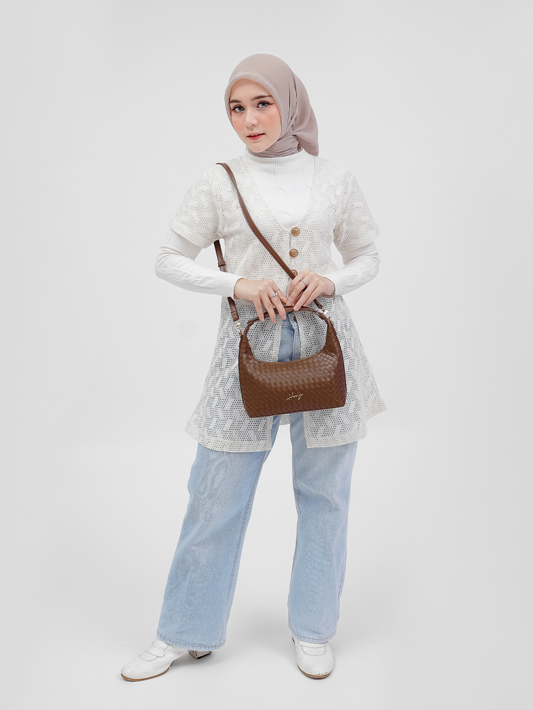 [Exclusive Launching] Hody - Tas Selempang Wanita Shoulder Bag Elegan Kulit Sintetis Anyaman Woven Bag Terbaru - Rosella Bag  4.8  118 penilaian