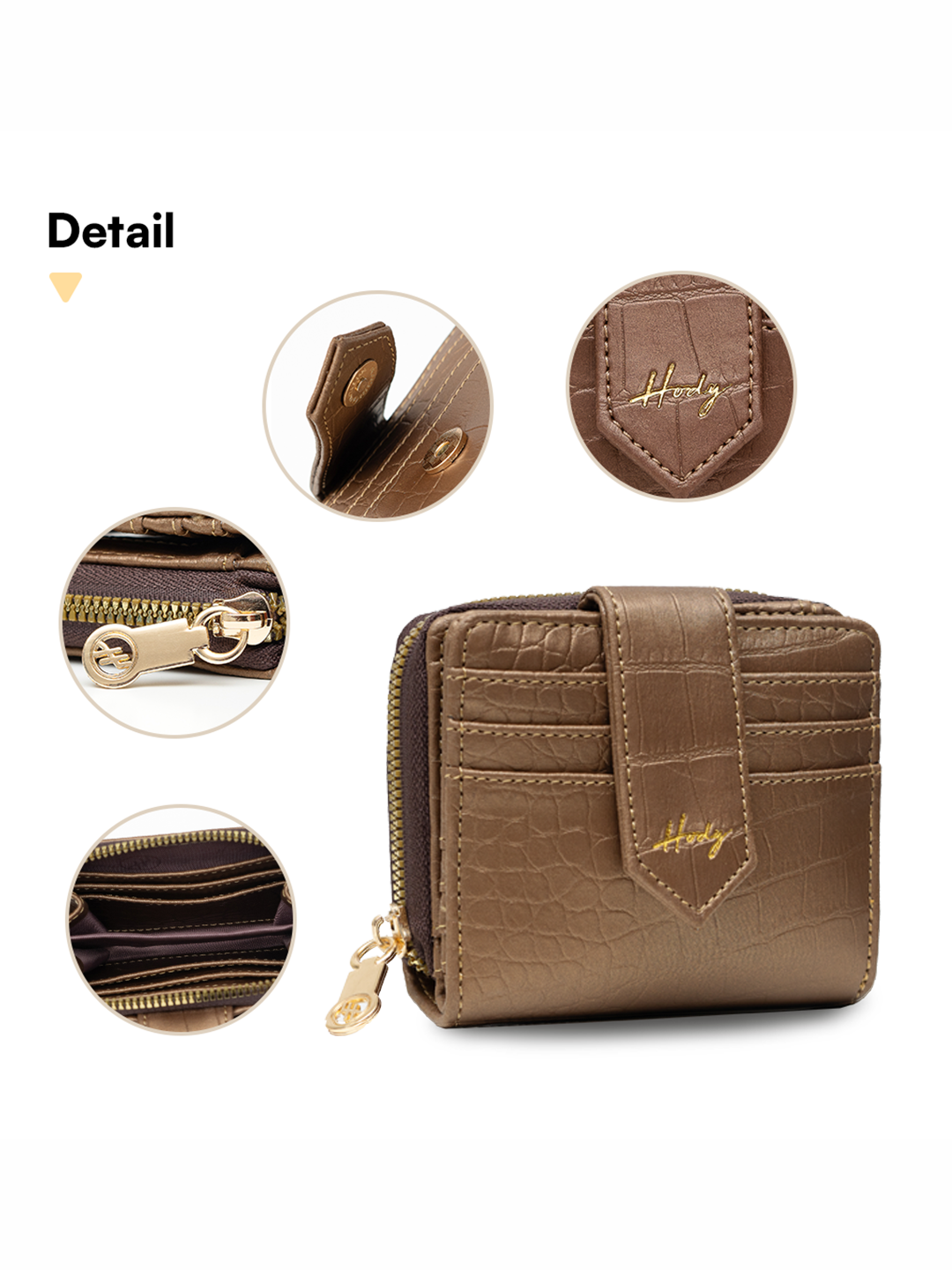 Hody - Dompet Wanita Dompet Lipat Wanita Tas Wanita Kartu Dompet Mini Cewek Card Holder Kecil Kekinian Kulit Croco - SACHIE CROCO WALLET