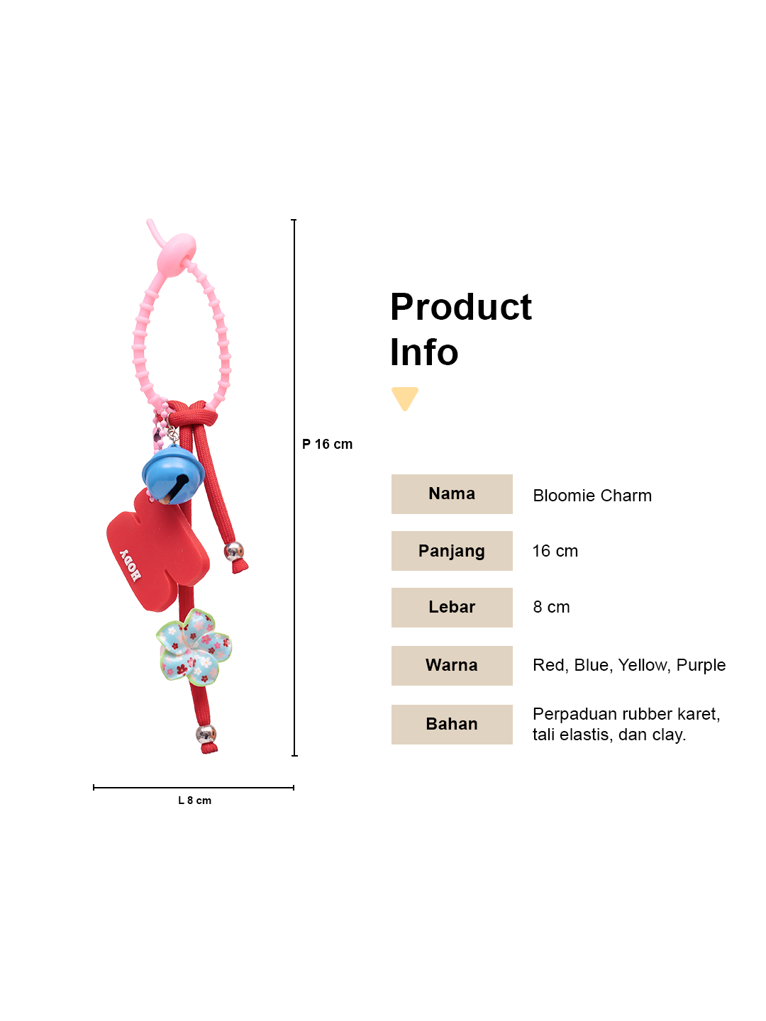 Hody - Gantungan Tas Bloomie Bag Charm Wanita Bag Tag Keychain Lucu - BLOOMIE CHARM