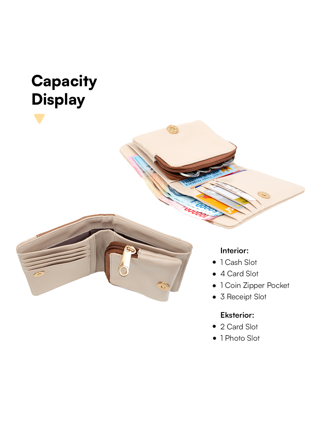 Hody - Dompet Lipat Wanita Card Holder Dompet Mini Lipat Wanita Terbaru - CLAIRE WALLET