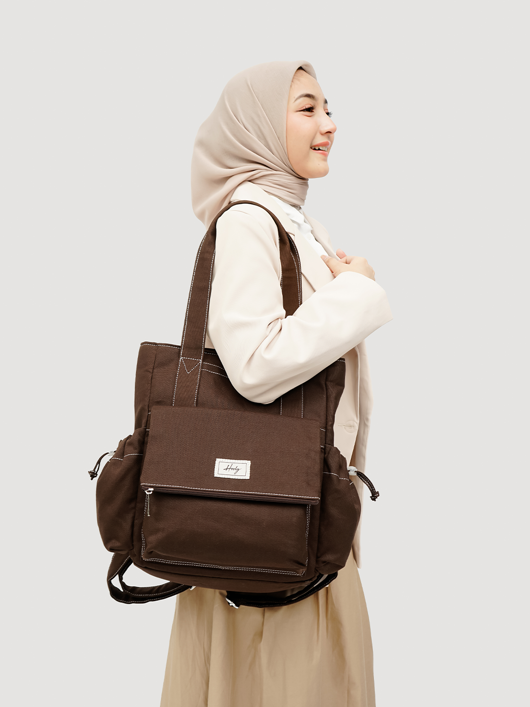 Hody - Tas Ransel Wanita Backpack Korean Style Tas Wanita Ransel Sekolah 2 In 1 Terbaru Totebag Backpack 2026 - Kaye Totepack