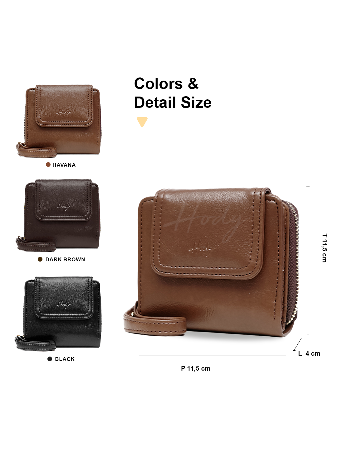 Hody - Dompet Lipat Wanita Card Holder Wanita Tali Pendek - LAYNA WALLET