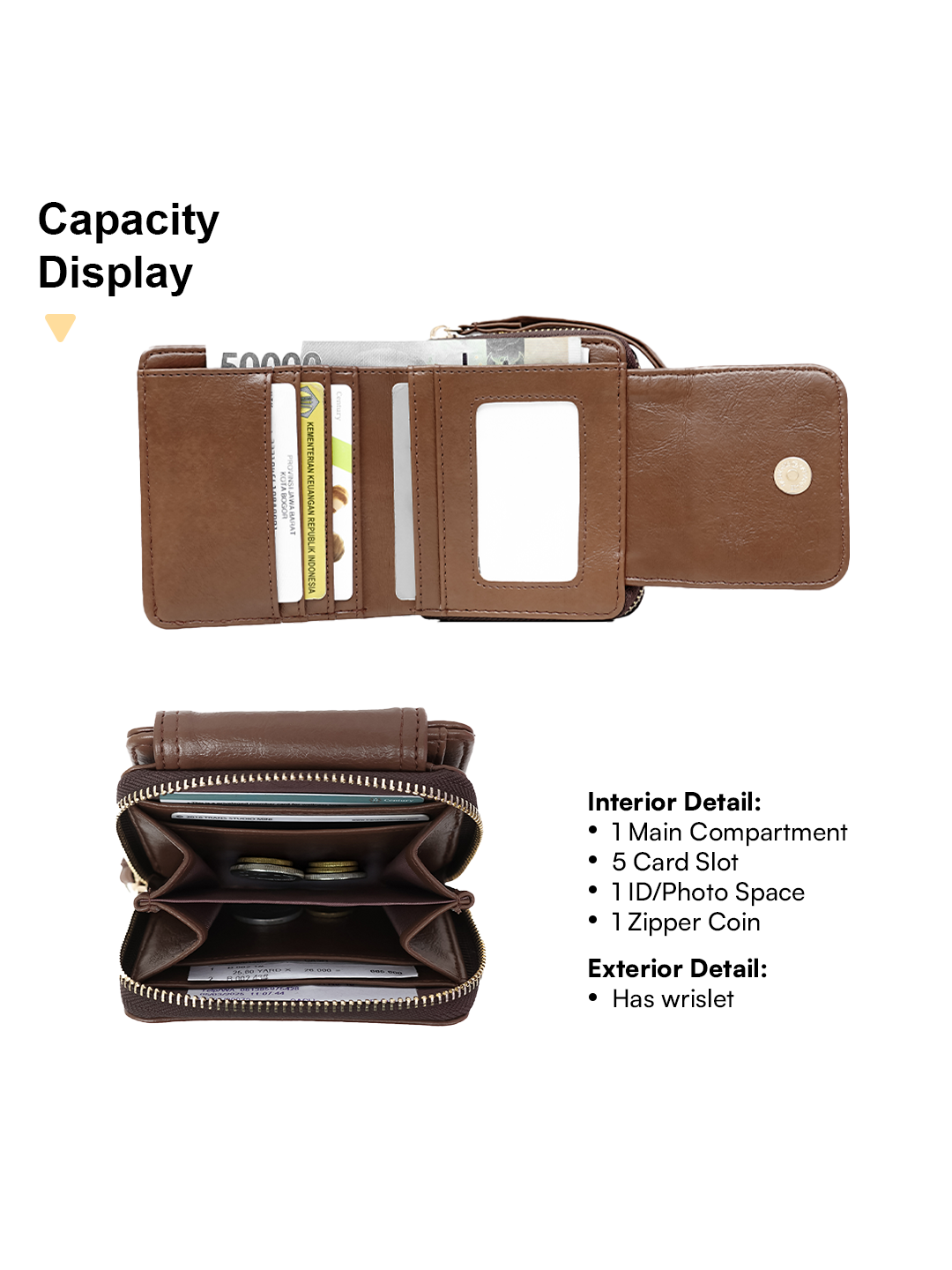 Hody - Dompet Lipat Wanita Card Holder Wanita Tali Pendek - LAYNA WALLET