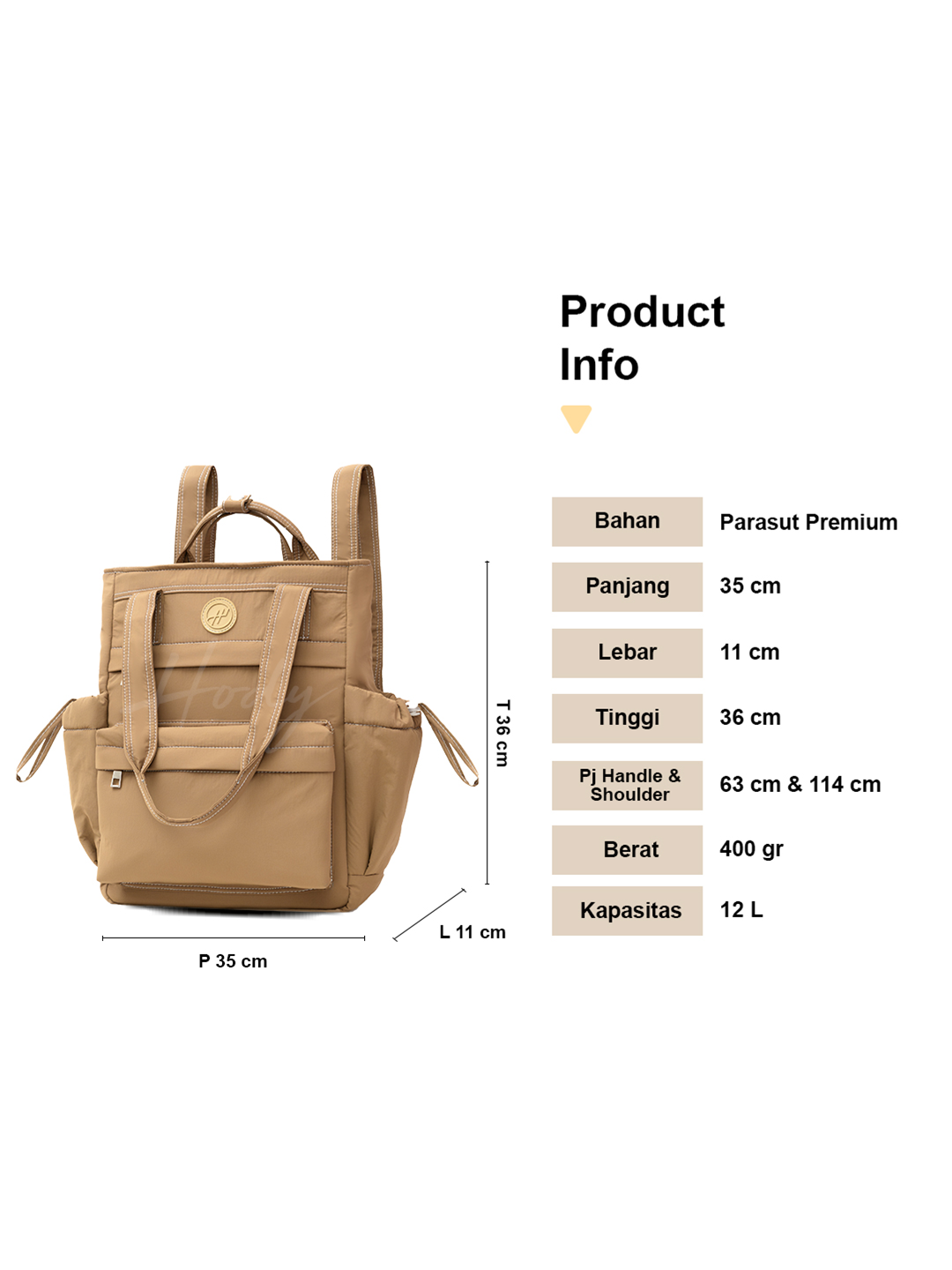 Hody - Tas Ransel Wanita Backpack Totepack Terbaru Tas Ransel Laptop Sekolah Kuliah Totebag 2 in 1 - RIKU TOTEPACK