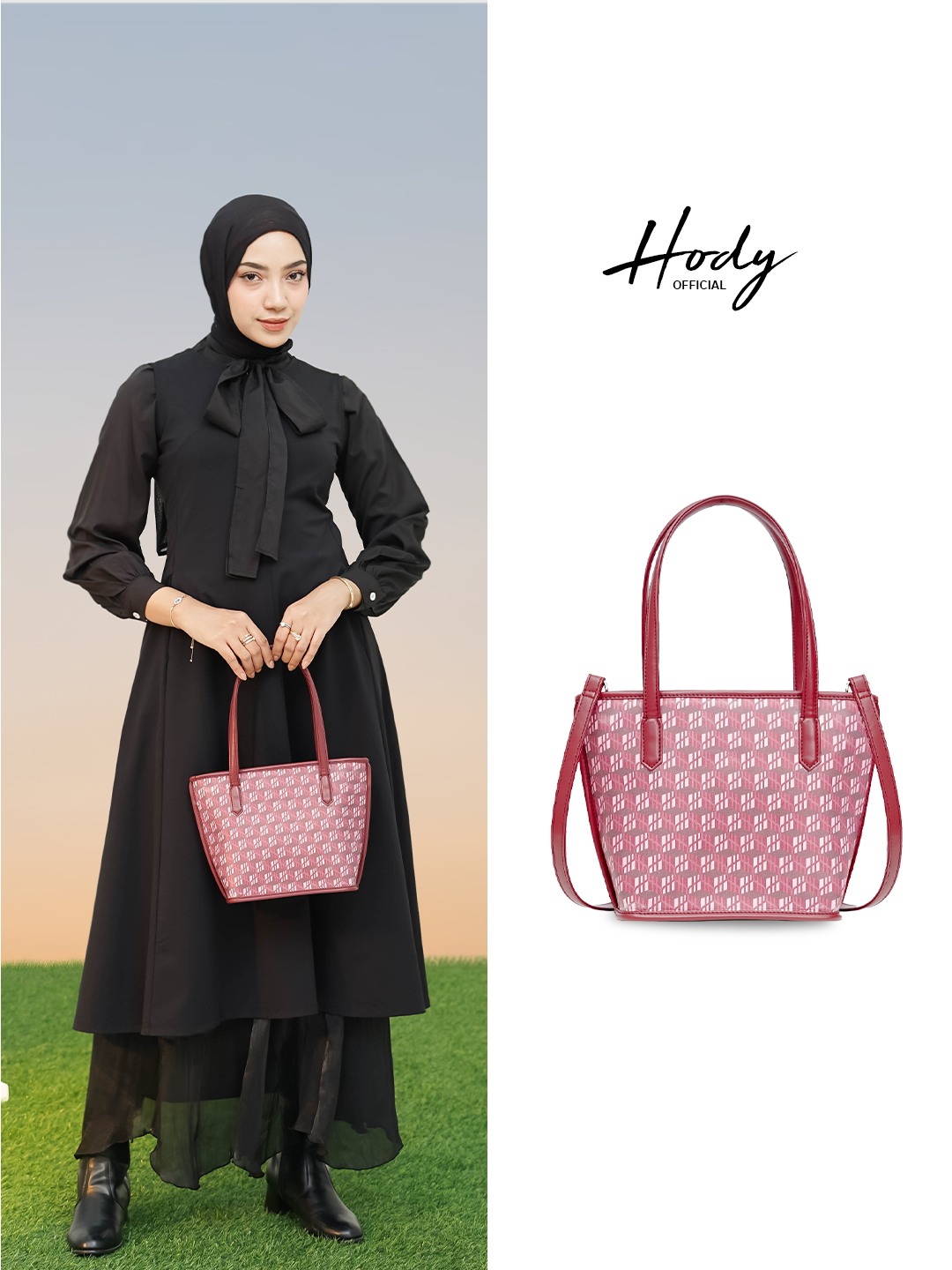 [Exclusive Launching] Hody - Tas Wanita Totebag Wanita Elegan Kerja Kuliah Tas Bahu Terbaru Shoulder Bag Pattern Elegan - Syerin Bag