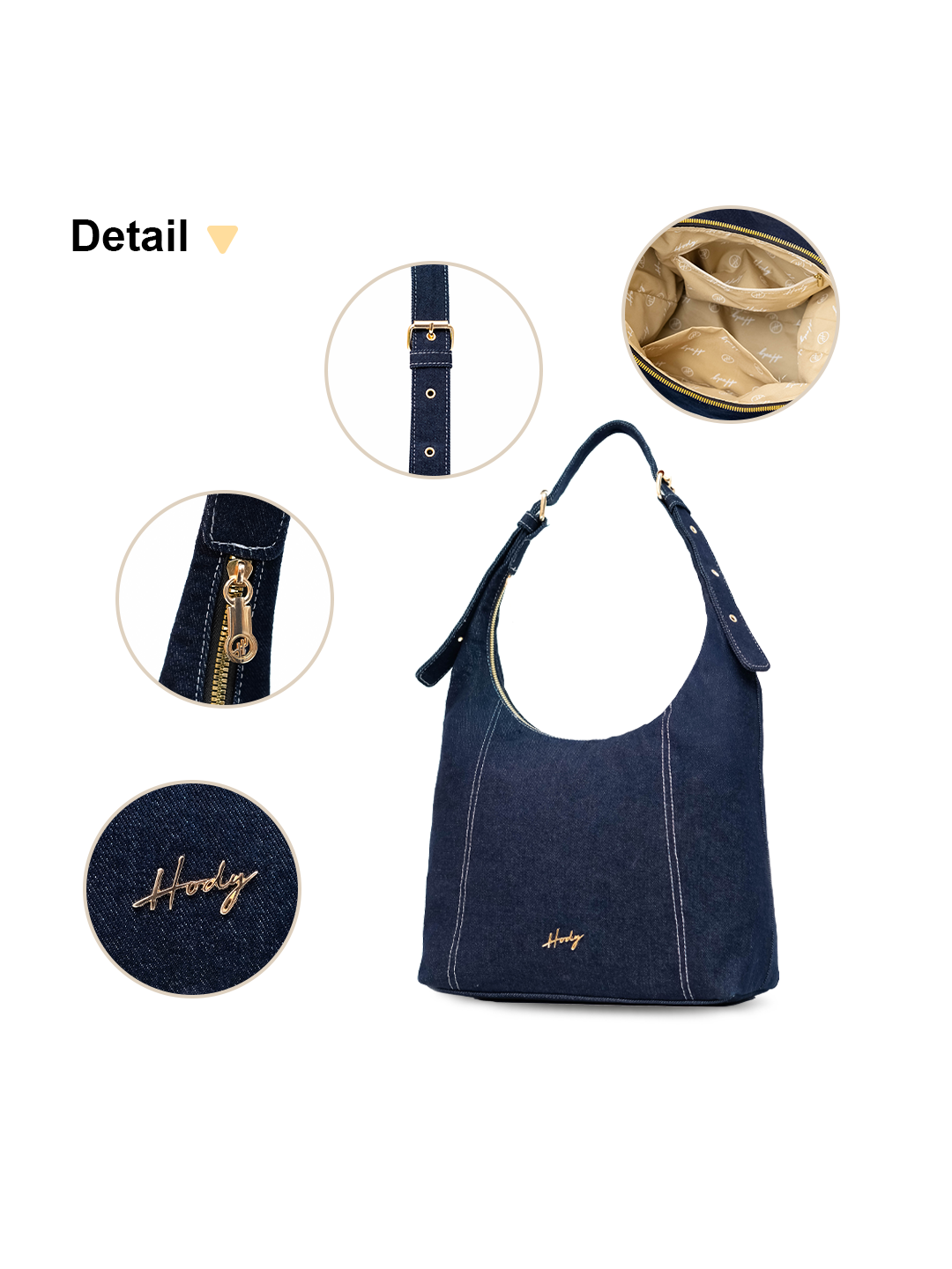 Hody - Tas Wanita Totebag Series Denim Terbaru Tas Bahu Wanita Kerja Kuliah Shoulder Bag Hobo Denim - NOA BAG