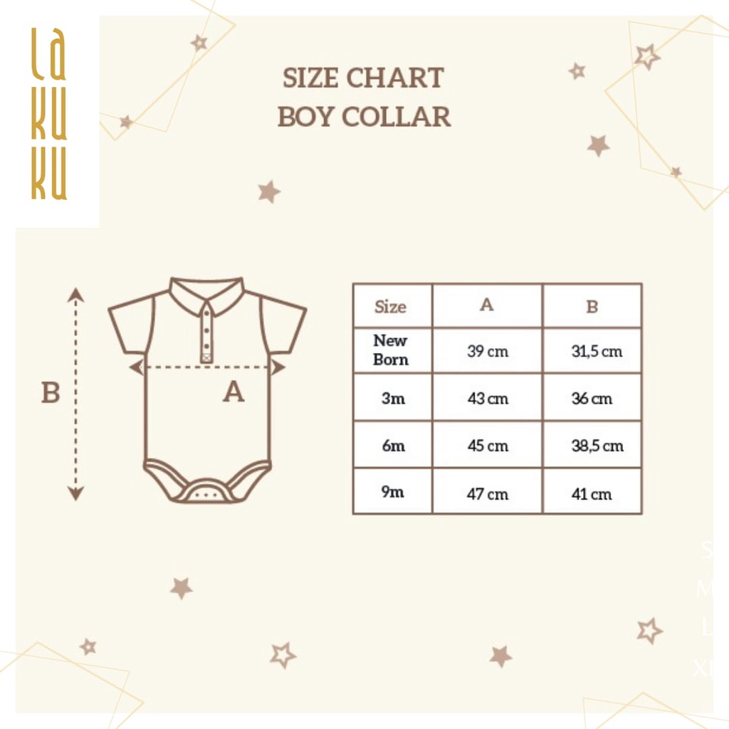 Lakuku - Little Palmerhaus Baby Bodysuit Boy & Girl Collar Newborn - 9 bulan Berkerah