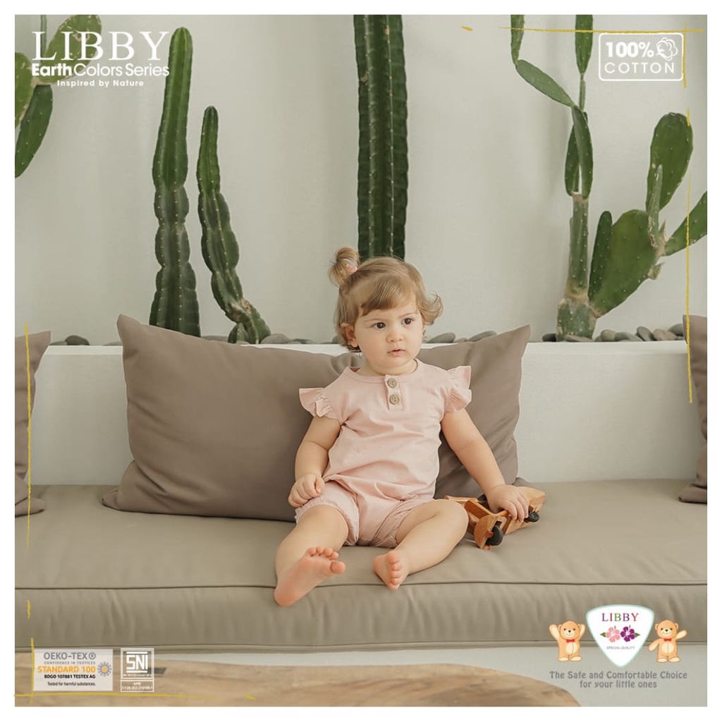 Lakuku - Libby Romper Segi 4 Flynn dan Ivy Ruffle Jumper Earth Series Cotton