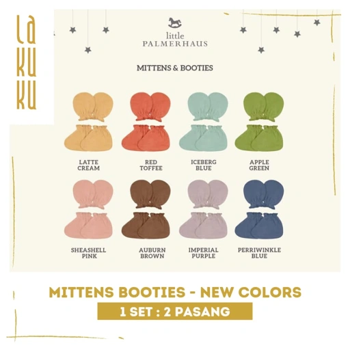 Image of Lakuku - [GROSIR] Mittens Booties Little Palmerhaus newborn- Sepasang sarung tangan dan sepasang sarung kaki bayi