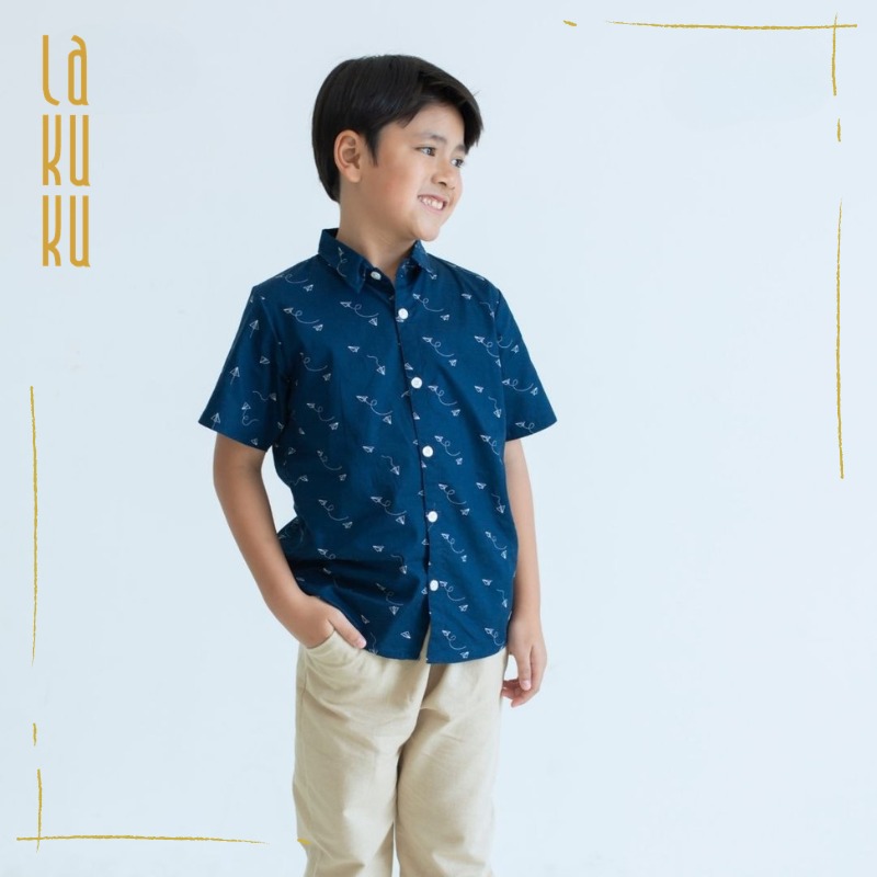 ARDENLEON Atasan Kemeja Anak Laki Laki Short Sleeves Shirt Print 1.0