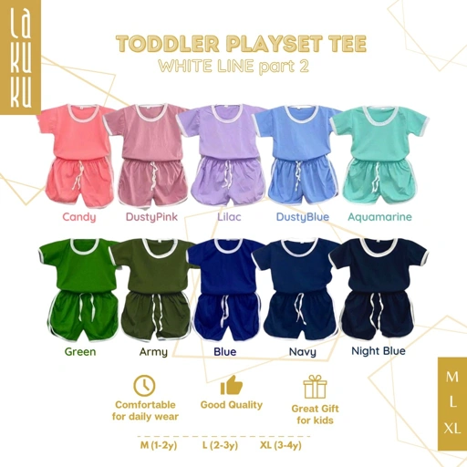 Image of Setelan Pakaian Baju Celana PlayFun set List PUTIH unisex anak 1-4 tahun baby apparel Part 2