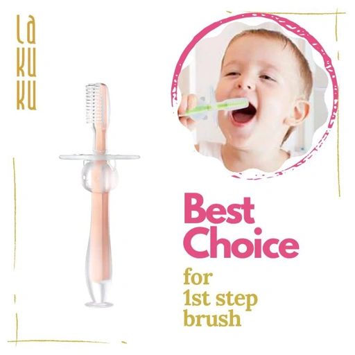 Image of Silicone Tooth Brush 1st step (Food Grade)- Sikat Gigi Bayi Anak bahan silikon