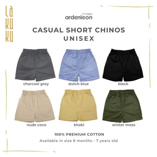 Image of Lakuku - Ardenleon Casual Short Chinos Unisex Celana Pendek Anak 1-7th Premium Cotton