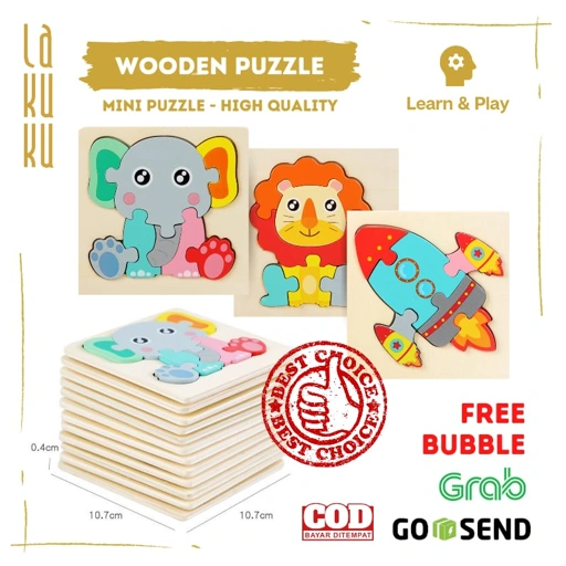 Image of Lakuku - Wooden Toys Mini Puzzle Kayu Mainan Edukasi