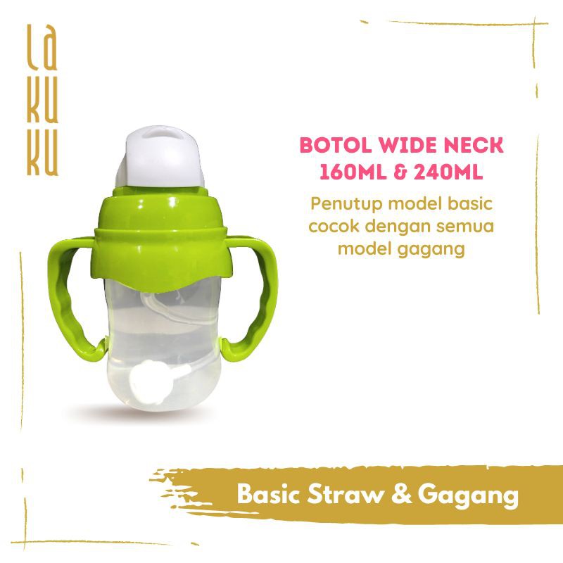 Lakuku - Penutup kepala dan sedotan untuk botol susu tipe Wide Slim dan Magmag - Straw for dot bottle
