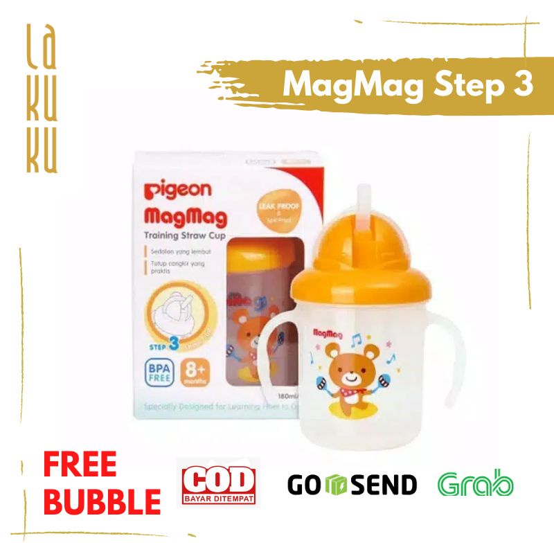 Lakuku - Pigeon Magmag Slim Training cup - Mag Mag All in One Set - Magmag straw Step 3 - Gelas minum Bayi