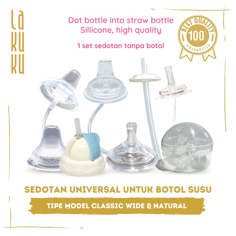 Lakuku - Tambahan Sedotan Straw Cup pengganti dot Botol Susu Baby Wide Classic Natural Training Cup untuk berbagai merek