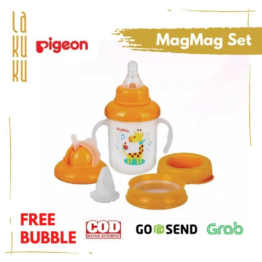 Image of Pigeon Magmag Slim Training cup - Mag Mag All in One Set - Magmag straw Step 3 - Gelas minum Bayi