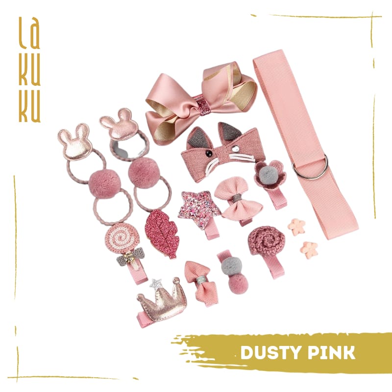 Lakuku - Aksesoris Rambut Jepitan Ikat Rambut Set 1 Box isi 18 pc