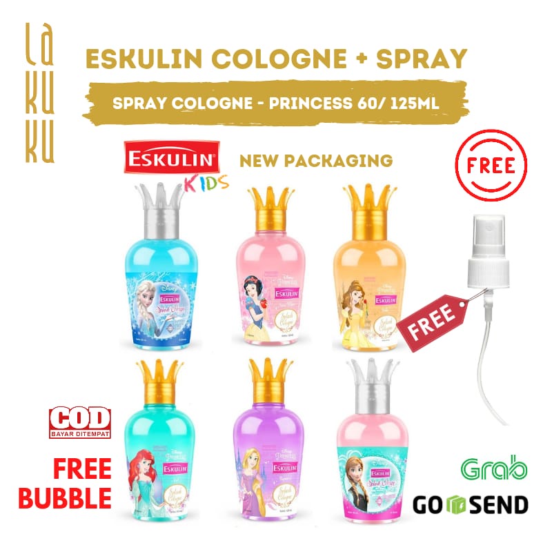 Lakuku - Eskulin Kids Splash Cologne 60ml Princess Disney Parfum Anak Wangi