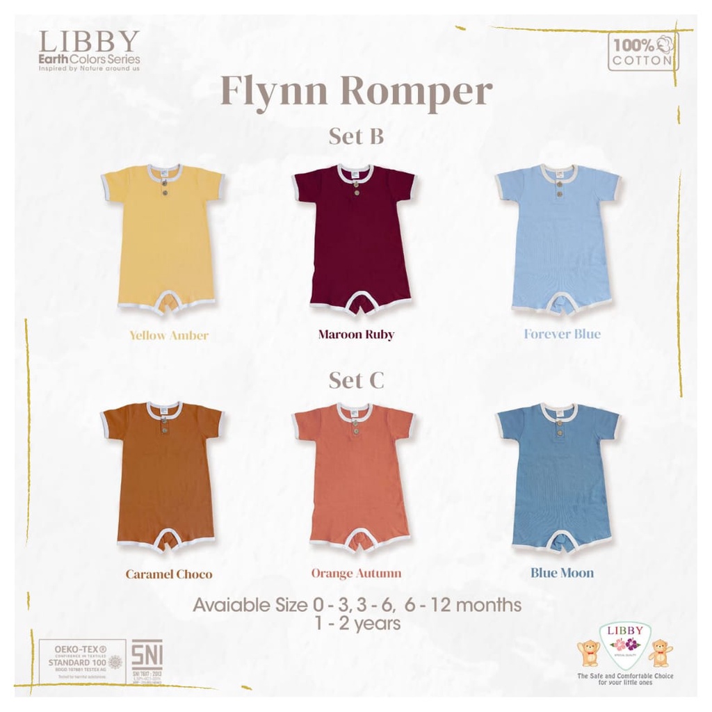 Lakuku - Libby Romper Segi 4 Flynn dan Ivy Ruffle Jumper Earth Series Cotton