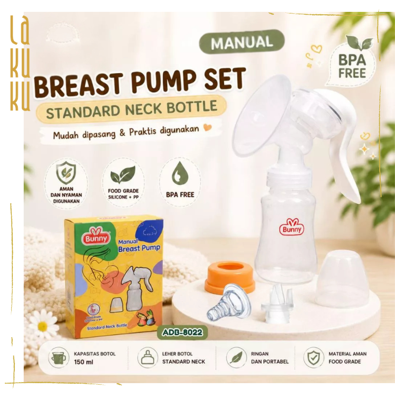 Lakuku - Lusty Bunny Pompa Asi Manual Breast Pump Wide or Slim Regular
