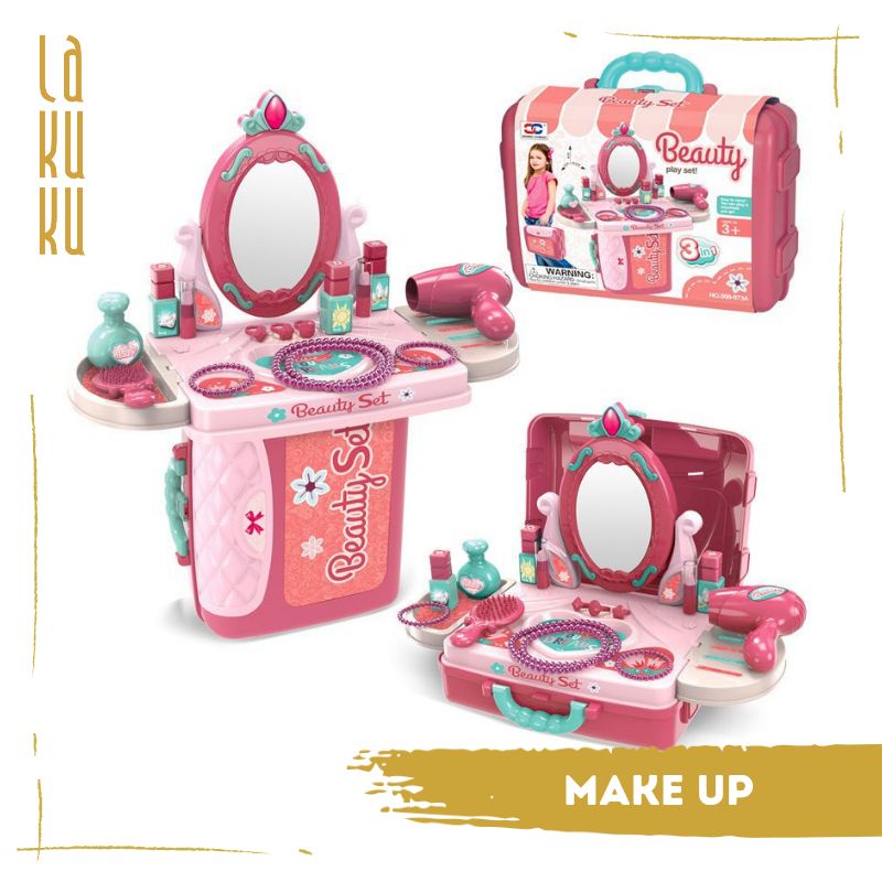 Lakuku - Pretend Toys Mainan Activity Dapur Kitchen Set Makeup Mechanic Meja Rias Doctor Anak dalam Koper Bag 3 in 1