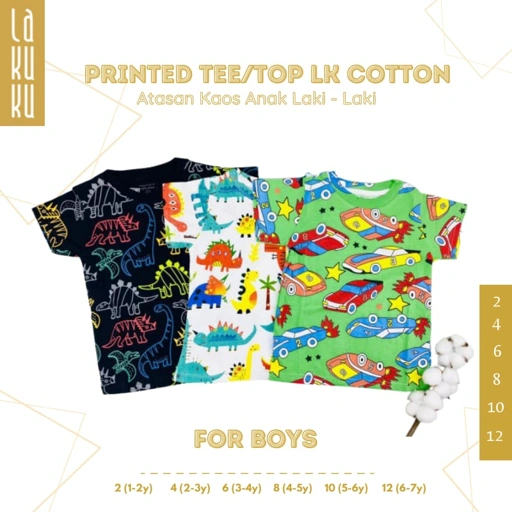 Image of Lakuku - LK cozy is good Printed Tee Top Boy Atasan Baju Kaos Anak Laki 1-7 tahun cotton combed