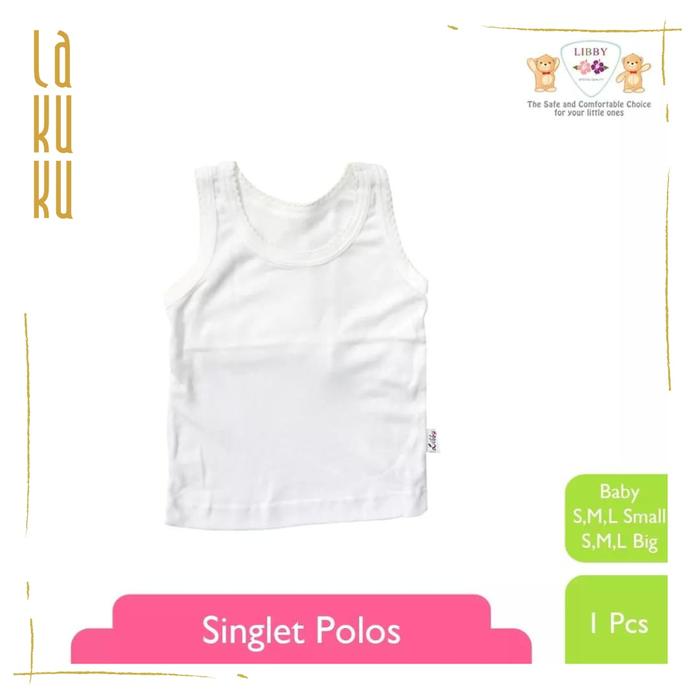 Lakuku- Singlet Libby Baju Kutang Dalaman Anak bayi balita putih polos