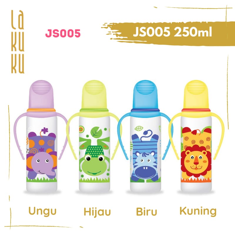 Lakuku - Baby Safe Botol Susu Dot Slim Animal 125ml 250ml JS003 JS005