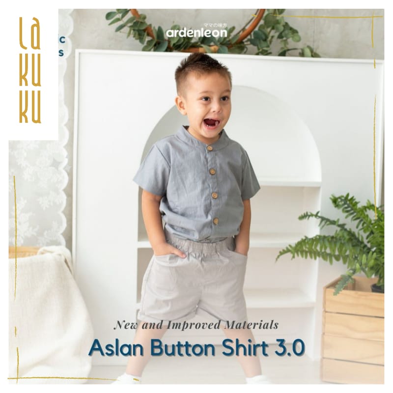 Lakuku - Ardenleon Aslan Button Shirt premium cotton Baju Atasan Anak Laki 1-7 tahun