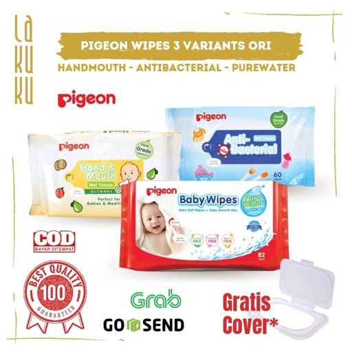 Image of Lakuku - Pigeon Baby Wipes Hand and Mouth Wet Tissue 60s