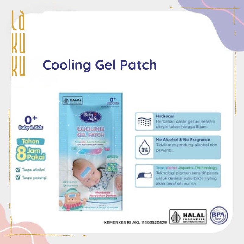 Lakuku - Baby Safe Cooling Gel Patch Sensor Berubah Warna Kompres Kepala Anak isi 5 dan 10
