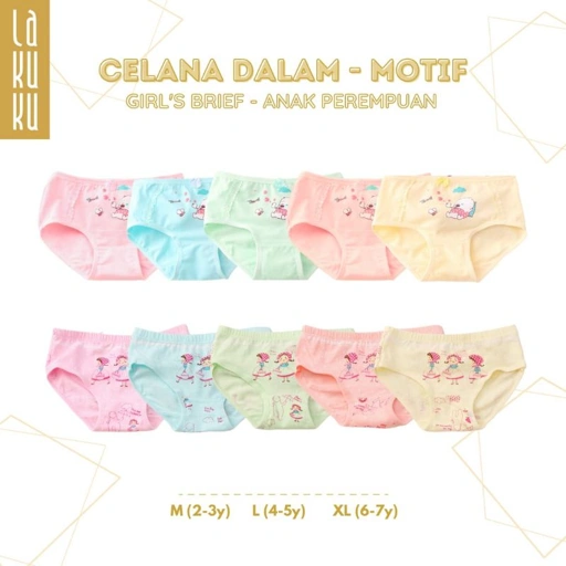 Image of Lakuku - Celana Dalam Anak Perempuan Underwear Katun Brief Red Hood, Bear n Panda